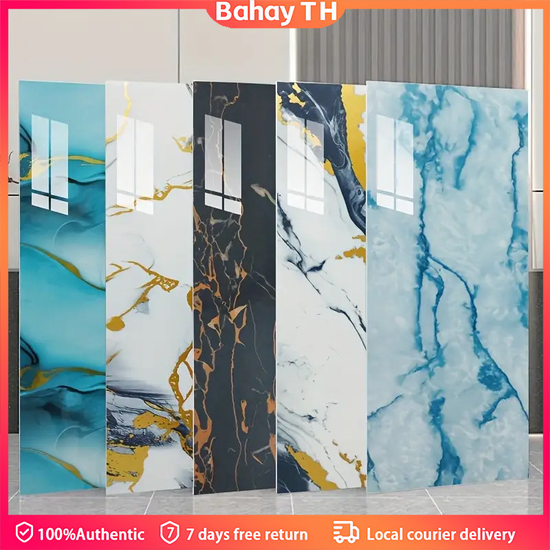 40x90cm สติ๊กเกอร์ติดผนังลายหินอ่อน PVC แบบมีกาวในตัว กันน้ำ หนา ลอกออกได้ นำกลับมาใช้ใหม่ได้ สำหรับห้องน้ำและห้องครัว