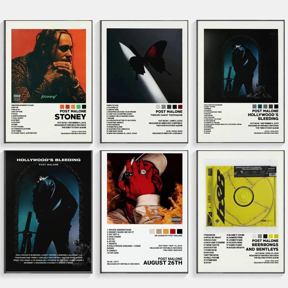 โปสเตอร์ปกอัลบั้ม Post Malone สิบสอง Toothache - Hip Hop Music Wall Art สําหรับตกแต่งห้องนั่งเล่น | 