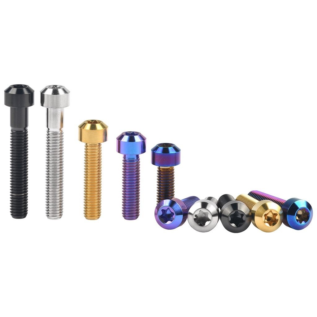 Wanyifa Titanium GR5 Bolt M8 Cylindrical T40 Plum Head Bolt for Motorcycle Caliper Front Shock Absor