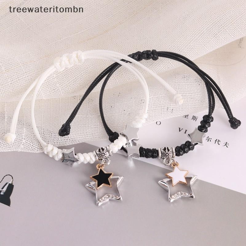 Tt คู่ Star สร้อยข้อมือสําหรับคนรักผู้หญิงผู้ชาย Hand Crafted ปรับเชือกเพื่อน Relation สร้อยข้อมือเครื่องประดับของขวัญ mbn
