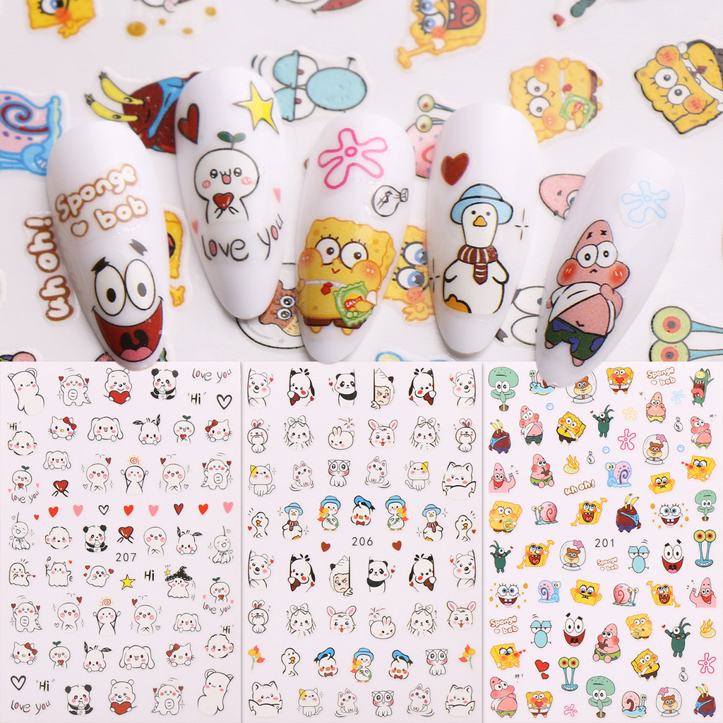 HAMA Nail สติ๊กเกอร์ติดเล็บขายส่งการ์ตูนเด็กน่ารักสัตว์เล็ก Love สติ๊กเกอร์ตกแต่งเล็บ Decals