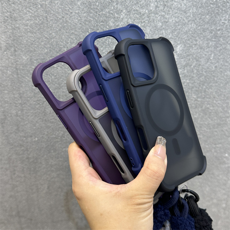 Desert Titanium Super สี่มุมกันกระแทก Matte เคสโทรศัพท์แม่เหล็กสําหรับ iPhone 16 15 14 13 12 11 Pro Max Plus Anti Drop ปลอก Anti ลายนิ้วมือ Hard PC ฝาหลัง