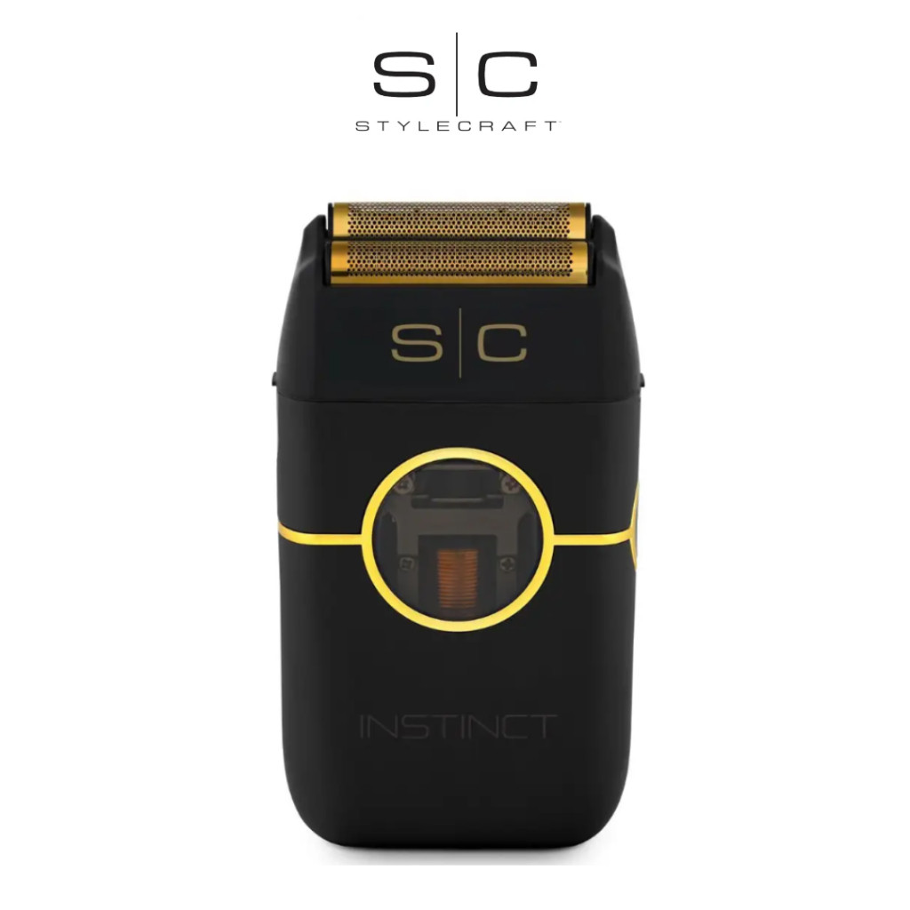 SC Stylecraft Instinct Metal Shaver - Professional Double Foil Cordless Shaver with Intuitive Torque