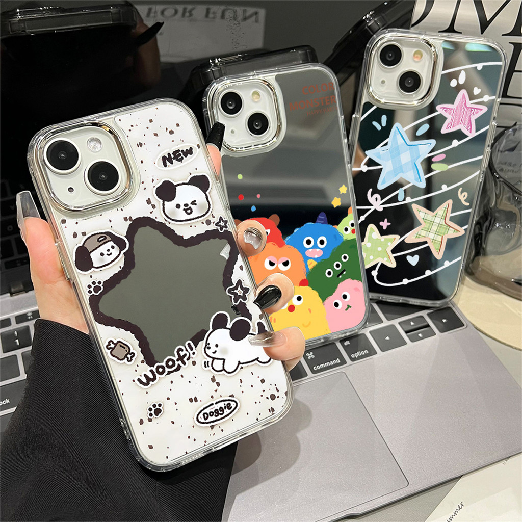 เคสไอโฟน สําหรับ iPhone 11 13 12 16 15 14 Pro Max 11promax ดาว กรณีโทรศัพท์มือถือชุบกระจก กันกระแทก การป้องกันเลนส์