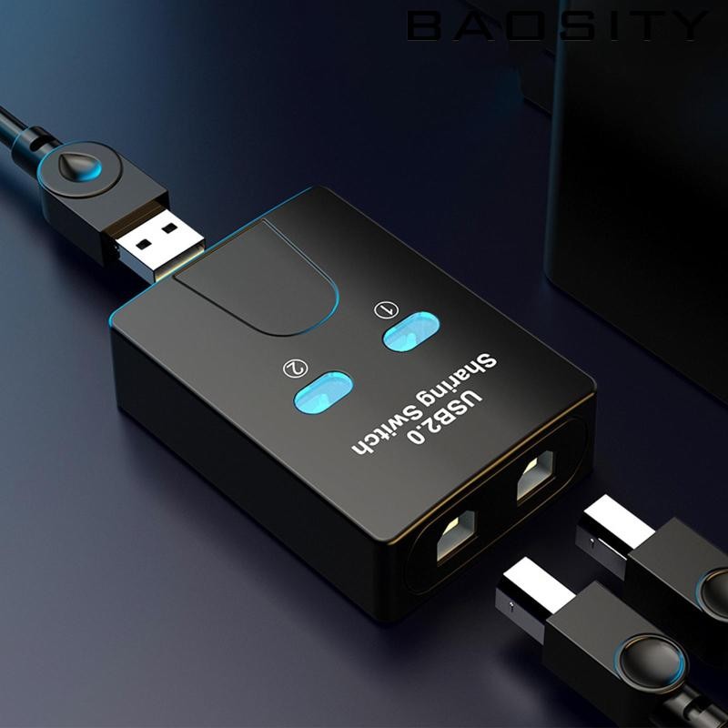 [Baosity] Printer Sharing Switch Selector 2 in 1 Share 2 คอมพิวเตอร์พร้อมสวิตช์ปุ่ม Plug and Play Switcher สําหรับคีย์บอร์ดพีซี ราคา ถูกที่สุด ดีลบีเคเค