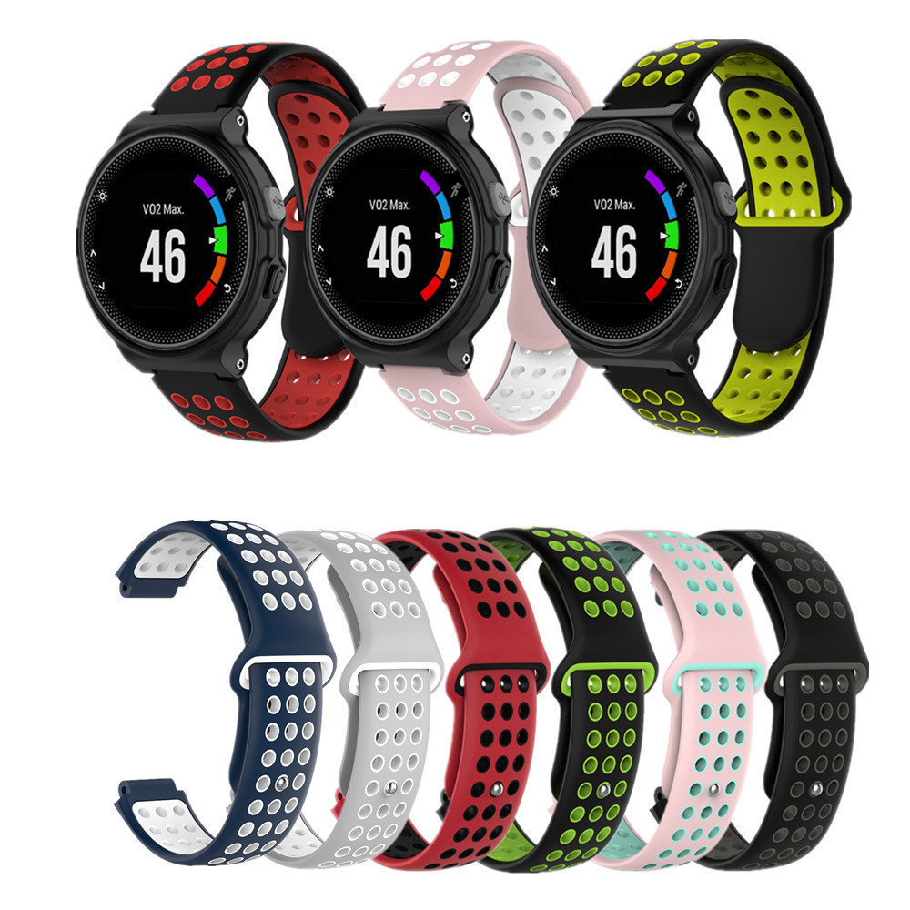 (พร้อมอุปกรณ์)สายนาฬิกาGarmin 230/235/630/735/220/620/235L Approach S20/S5/s6แบบชิลิโคนรัดรูสองสี