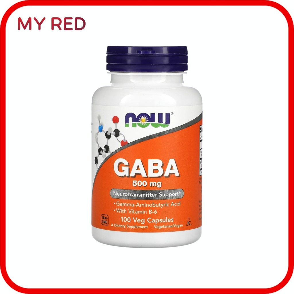 NOW Foods, GABA with Vitamin B-6, 500 mg, 100 Veg Capsules