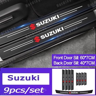 Suzuki 9 ชิ้น/เซ็ตคาร์บอนไฟเบอร์รถหนังประตู Sill สติกเกอร์ A…
