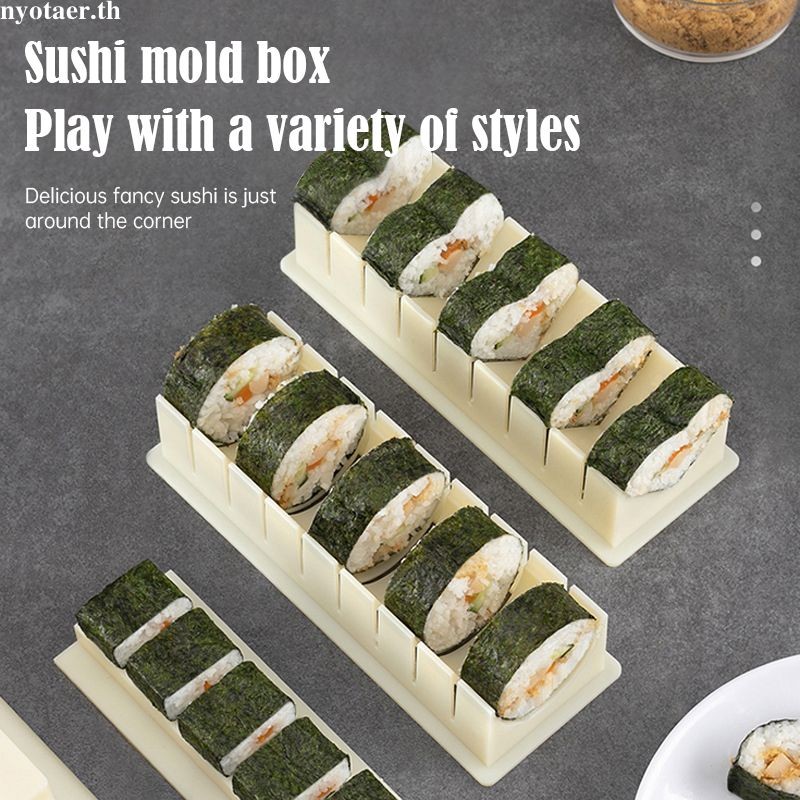COD ซูชิแม่พิมพ์เครื่องมือ3ชิ้นสูทสาหร่าย คิมบับ บดเครื่องมือข้าวม้วนวัสดุแพคเกจแนวนอนรอบซูชิ