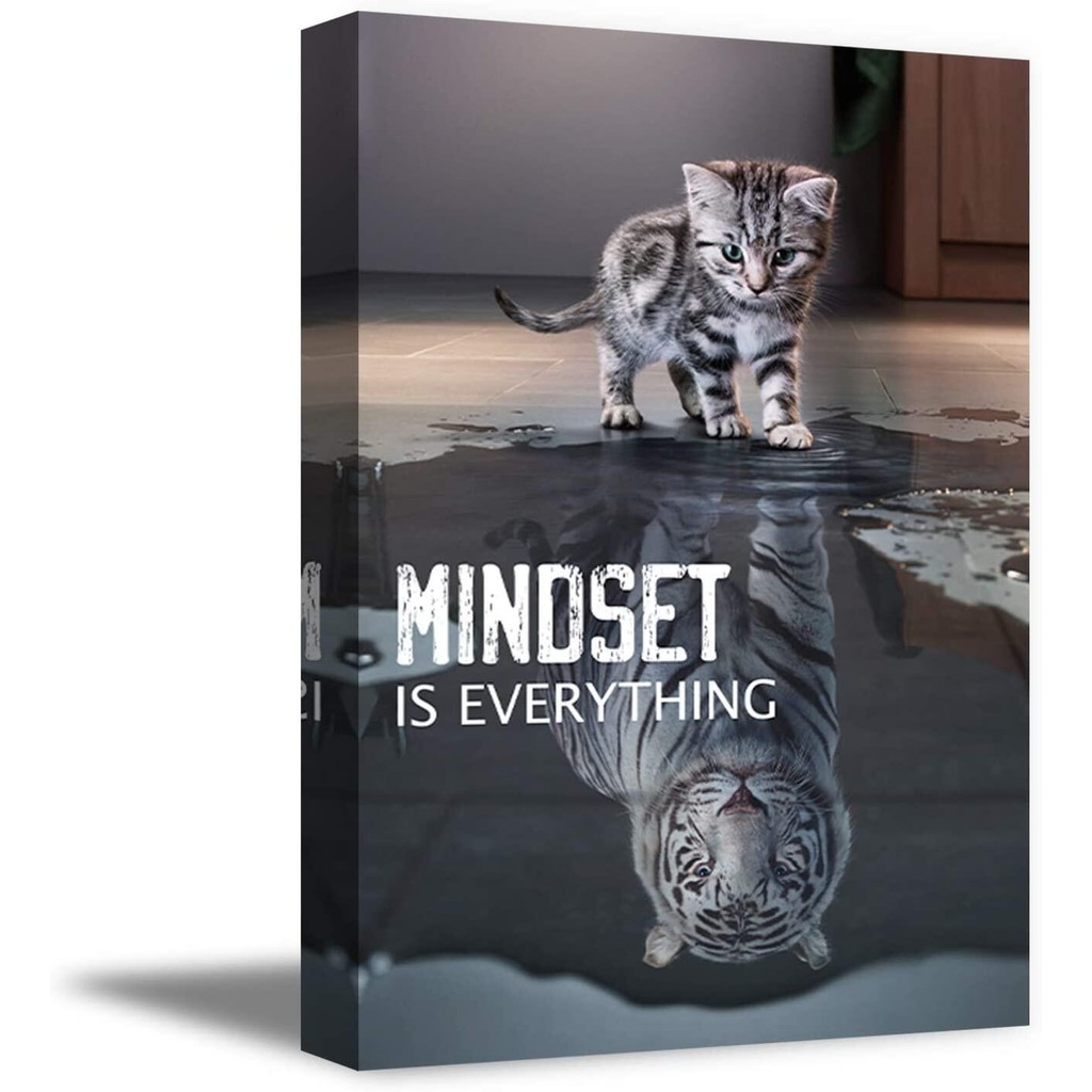 Mindset ทุกอย่าง Wall Art ผ้าใบสร้างแรงบันดาลใจกรอบตกแต่งห้องพร้อมแขวน Wall Art Decor