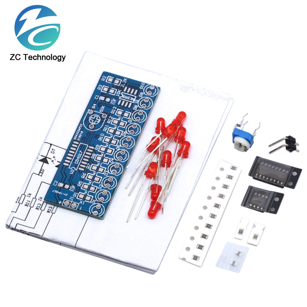 Ne555+cd4017 Running LED Flow ไฟ LED การผลิตอิเล็กทรอนิกส์ Suite DIY Kit