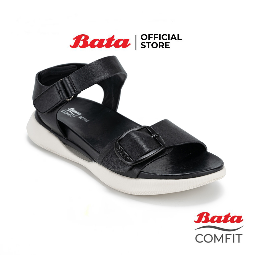 Bata บาจา Comfit รองเท้าเพื่อสุขภาพแบบรัดส้น เทคโนโลยีคุชชั่น สำหรับผู้หญิง สีดำ 6016137 สีชมพู 6015150