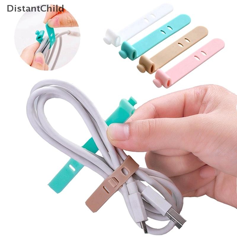 Dsth ซิลิโคน Data Cable Organizer สายหูฟัง Finishing Buckle Wrap Tie Strap DSS