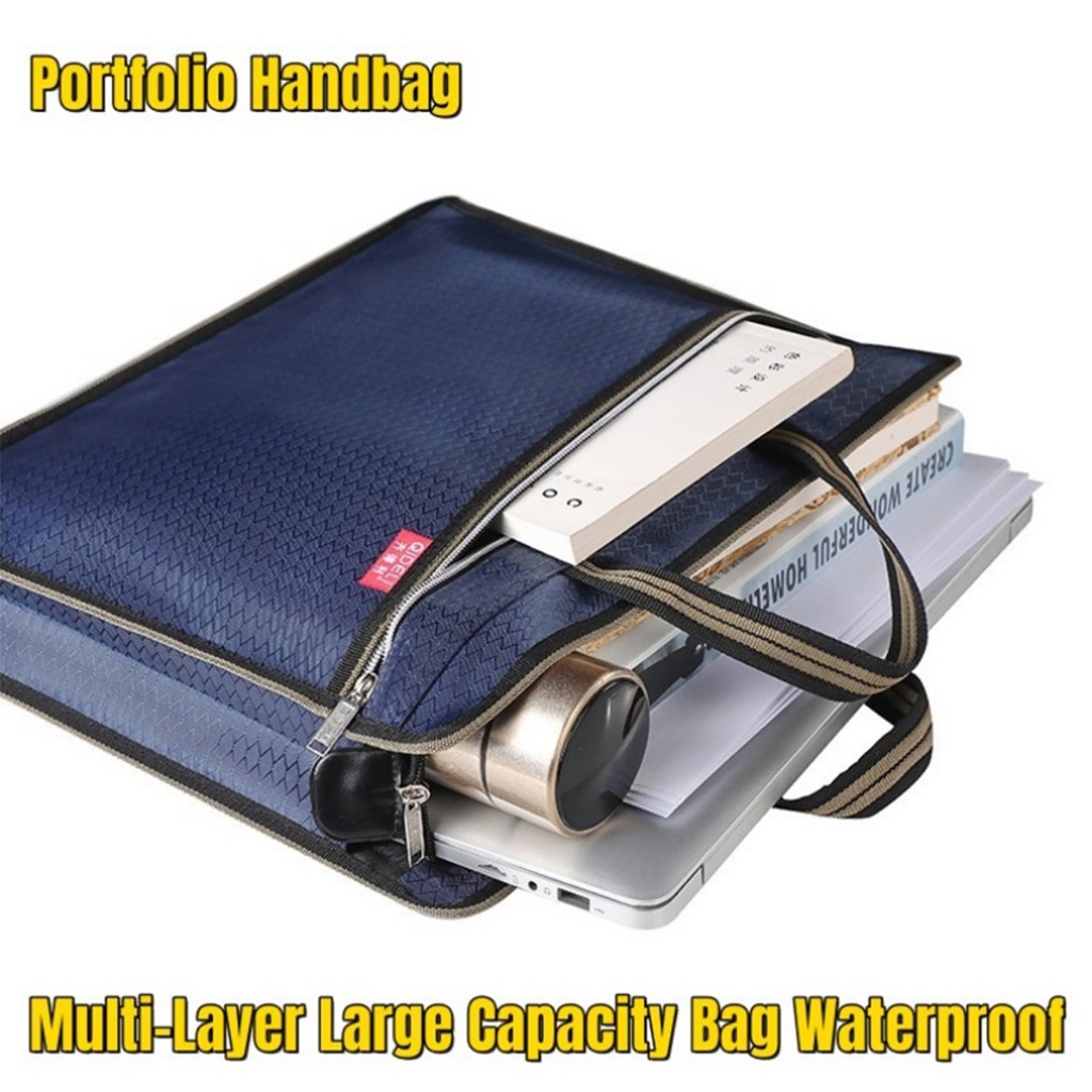 15นิ้ว กระเป๋าเอกสารกันน้ำ labtop bag กระเป๋าธุรกิจ มีซิป สํานักงาน โรงเรียน