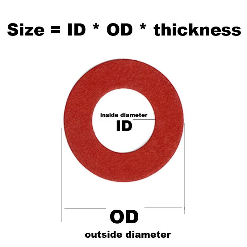 [อย่างรวดเร็ว] ม2-ม8 ฉนวนกันความร้อนปะเก็นธรรมดาแหวนเหล็กสีแดงกระดาษไฟเบอร์ฉนวนเครื่องซักผ้าแบน - รูปที่ 4