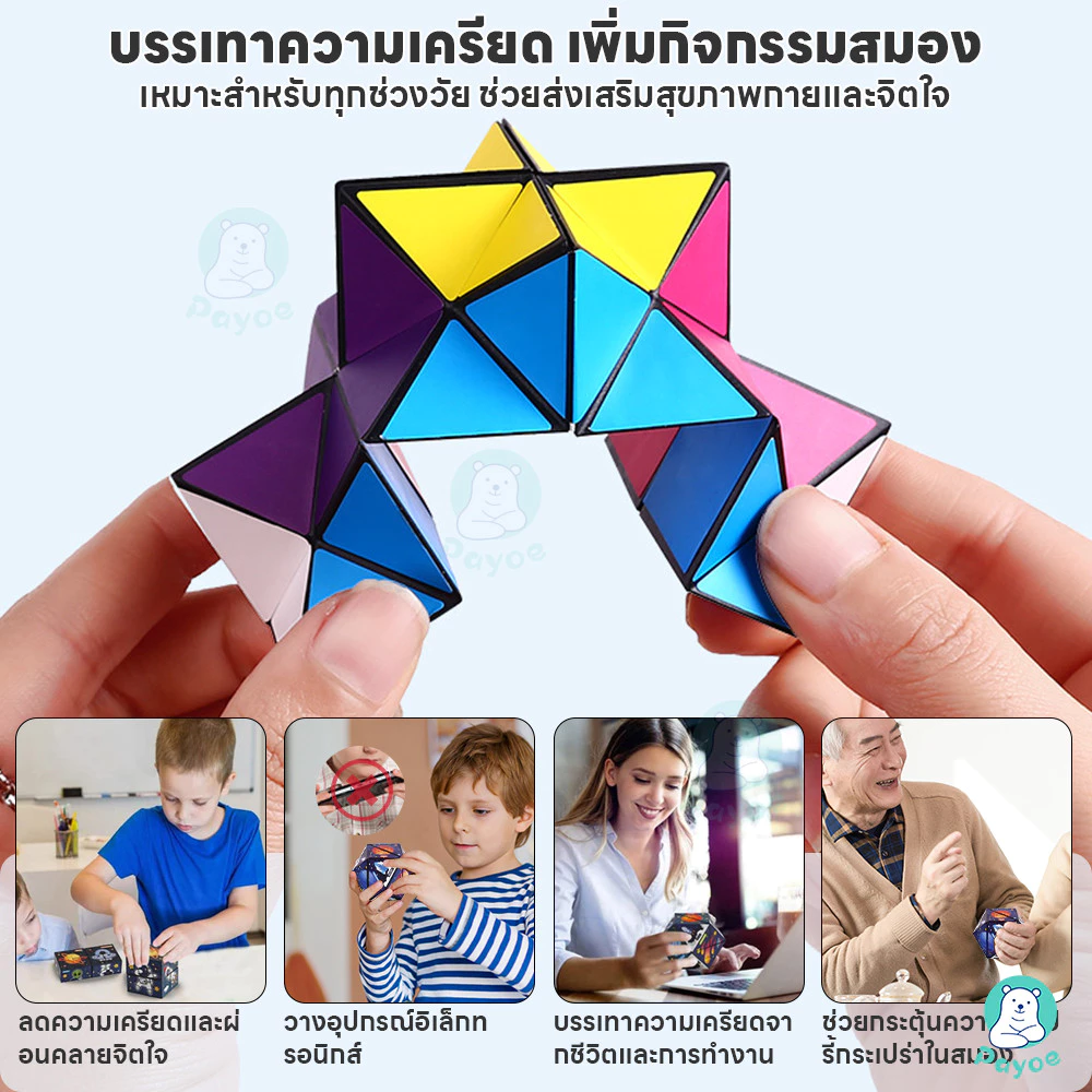 PAYOE รูบิค ของเล่นรูบิค 3D พับได้ เปลี่ยนรูปร่างได้ ของเล่นเด็ก ฝึกคิดเชิง รูบิคแปลกๆ thumbnail 4