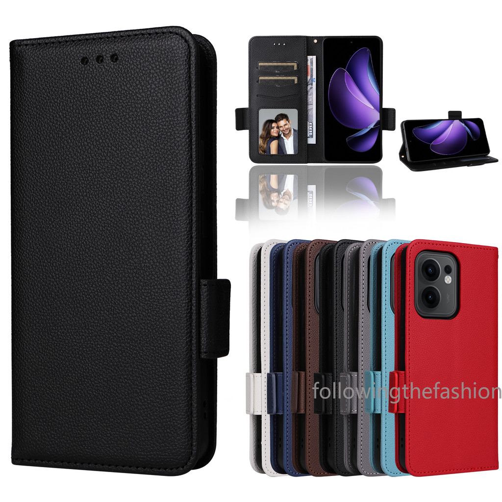 หนังกรณีพลิก Fo OPPO Reno 13F 2025 Reno13 Reno13Pro Reno13F 4G 5G 2025 ฝาครอบโทรศัพท์ปลอกช่องเสียบการ์ดกระเป๋าสตางค์ขาตั้งวงเล็บ Soft TPU ขอบกันกระแทกกันชน