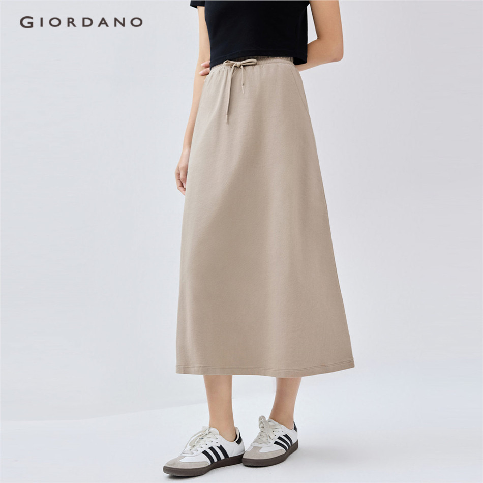 GIORDANO WOMEN 100% Cotton drawstring waist ankle length jeans 13426334