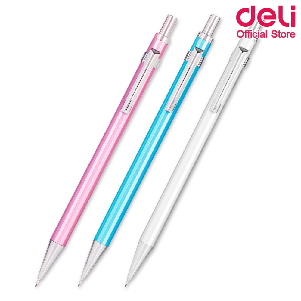 Deli U999 Metal Mechanical Pencil ดินสอกดด้ามเหล็ก ขนาด 0.5mm (คละสี 1 แท่ง) ดินสอกด เครื่องเขียน
