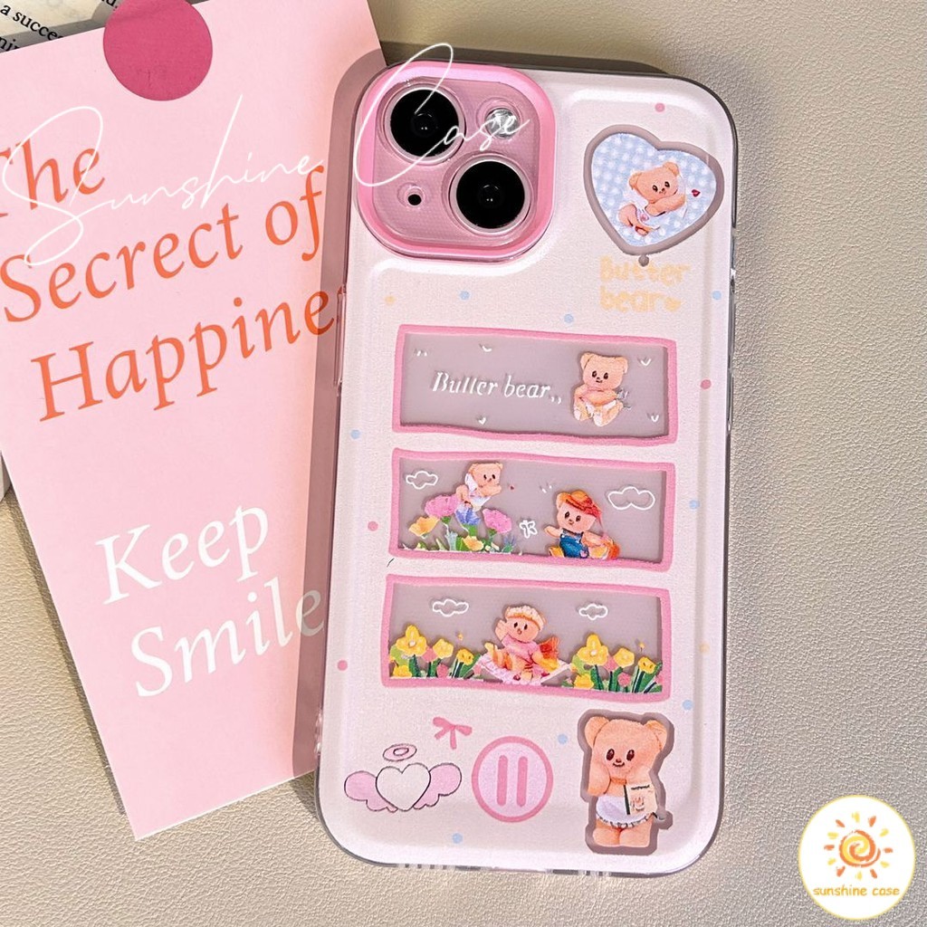 🔥GOOD🔥เชอร์รี่สีชมพู น่ารัก เคสนิ่มเต็มกล้อง 14 15 12 Pro Max 7Plus 13 11 16 Pro Max For Iphone 7 14 15 8 XR X XS Max - รูปที่ 7