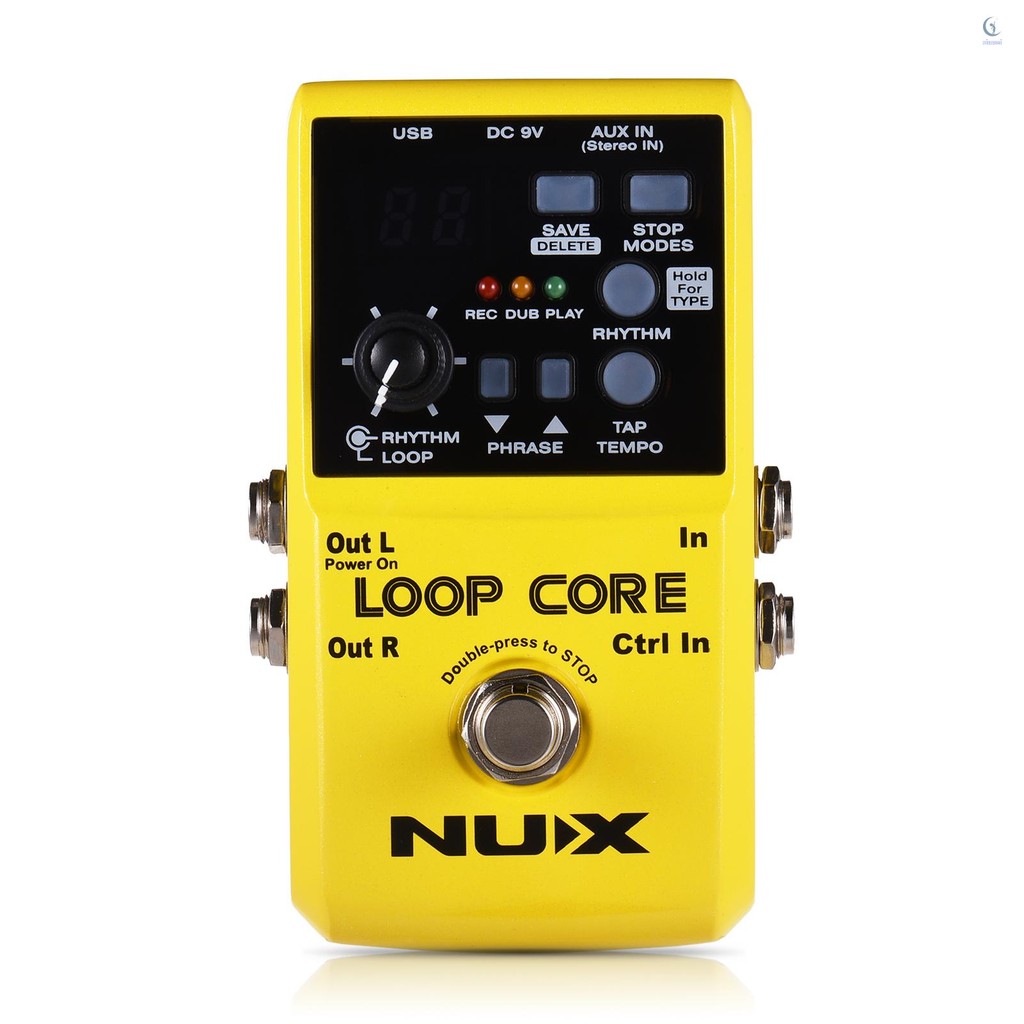 Nux Loop Core Guitar Electric Effect Pedal 6 ชั่วโมงเวลาบันทึกรูปแบบกลองในตัว