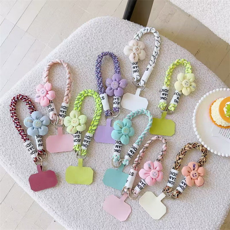 เชือกเส้นเล็กโทรศัพท์มือถือถัก อิน ดอกไม้สดสายรัดข้อมือกระเป๋าสตรีเคสโทรศัพท์อเนกประสงค์มือถือสายแบบพกพา
