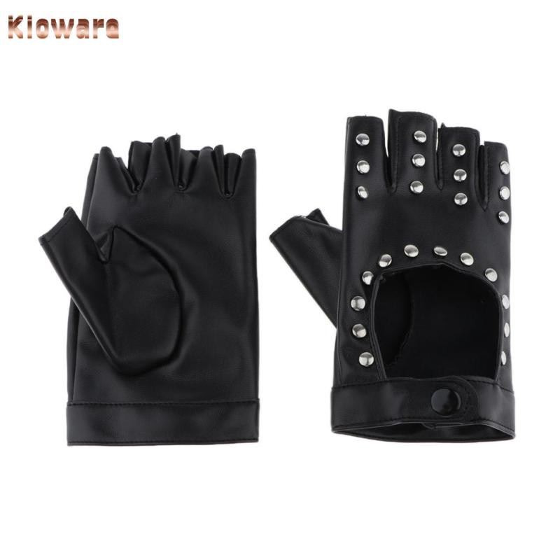 [Colever] ถุงมือหมุดย้ํา ถุงมือขับรถครึ่งนิ้ว สำหรับทุกเพศ