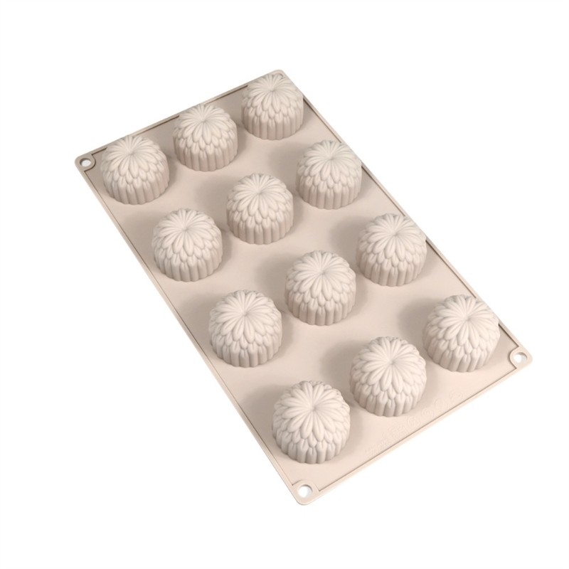 WOW 12 Cavity ดอกไม้ซิลิโคนเบเกอรี่ Mould สําหรับเค้กช็อกโกแลตมูสขนมทํา