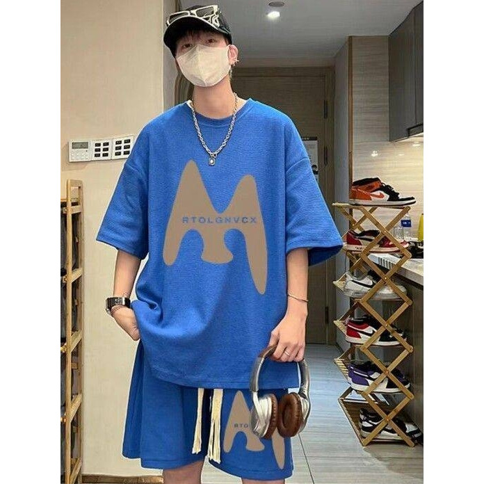 ชุดเซตผู้ชาย แขนสั้นขาสั้น มี 4 สี สกรีนลายเสื้อกางเกง SH50