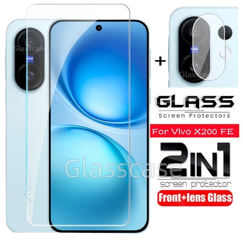 Vivo X200 FE 2025 2 In 1 ป้องกันหน้าจอกระจกนิรภัยฟิล์มสําหรับ Vivo X200 X 200 FE X200FE VivoX200FE ก