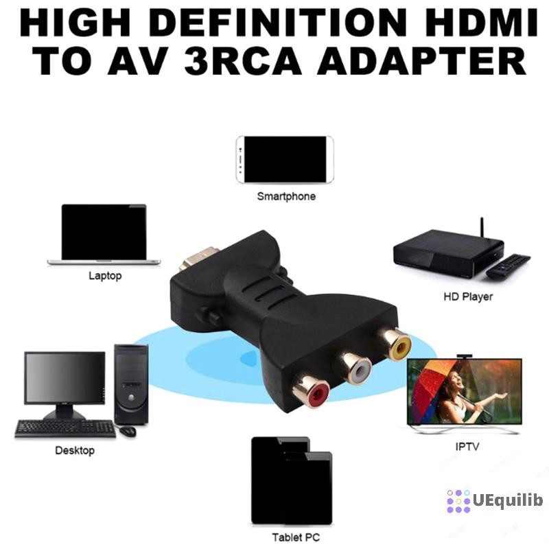 Uequilib 1080P RCA AV To HDMIpatibleposite Adapter Converter Audio Video Cable HDMIpatible TO AV พร้