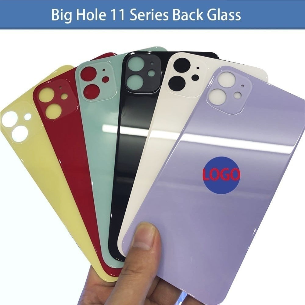 สําหรับ Big Hole กระจกด้านหลังสําหรับ iPhone 11 Pro Max ฝาหลังด้านหลังด้านชิ้นส่วนเปลี่ยน Big Hole แบตเตอรี่ฝากระจกประตู