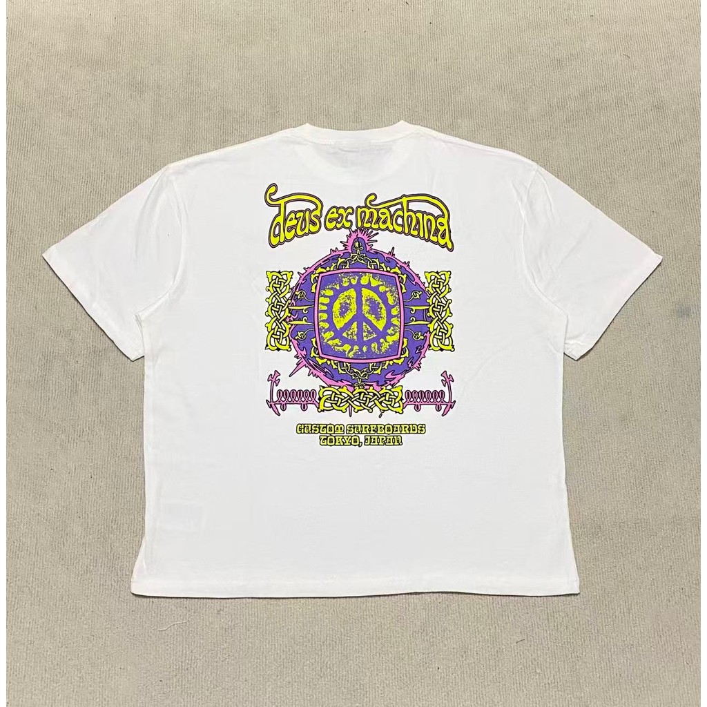 เสื้อยืด DEUS EX MACHINA ย้อนยุค ผ้าฝ้ายแท้ พิมพ์ลายใหม่ แขนสั้น