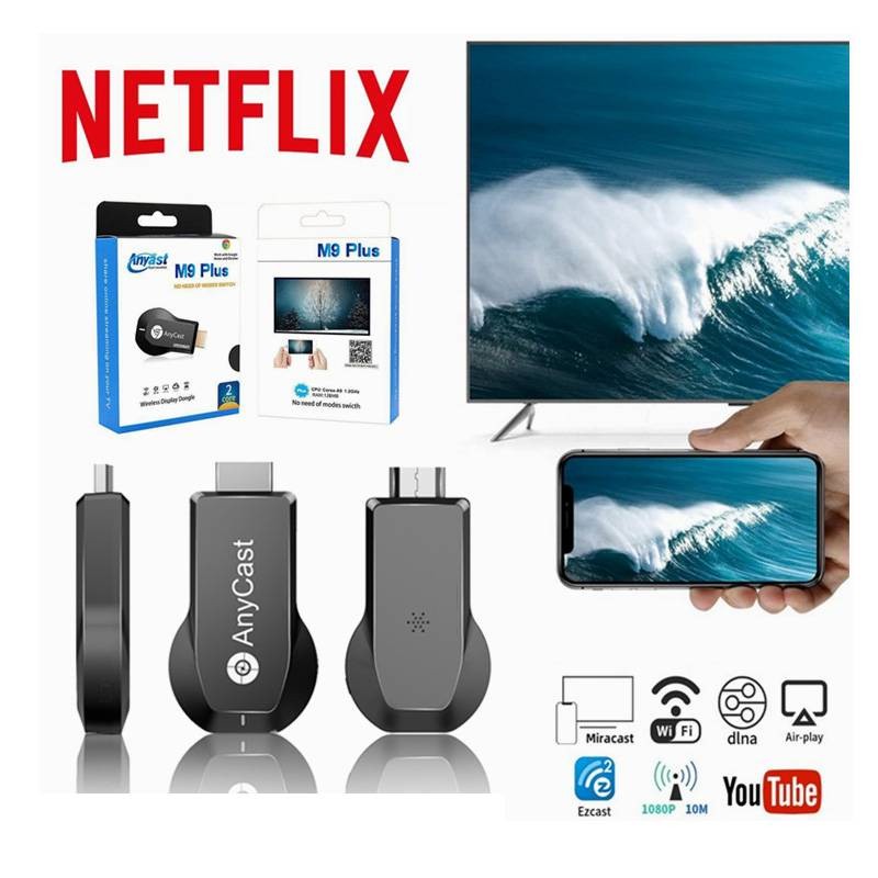 AnyCast HD 1080P M9 Plus WIFI HDMI Dongle Receiver Netflix (Nasdaq NFLX ) จอแสดงผล Airplay TV Stick