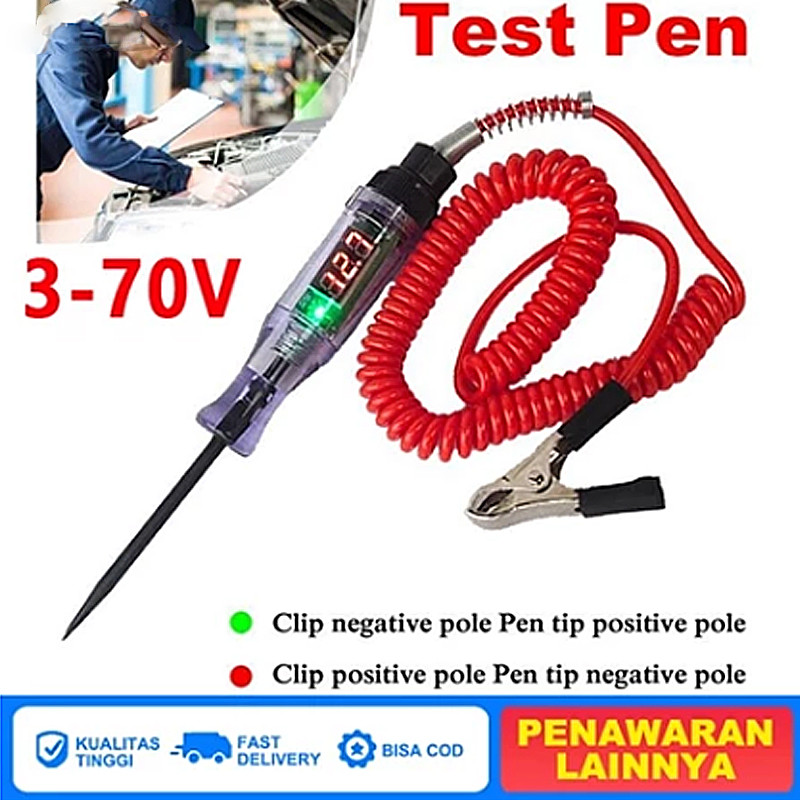 Digital DC Tester Testpen รถยนต์ไฟฟ้ารถจักรยานยนต์ 6 v/12 v/24 v/36 v แรงดันไฟฟ้าอัตโนมัติ Universal
