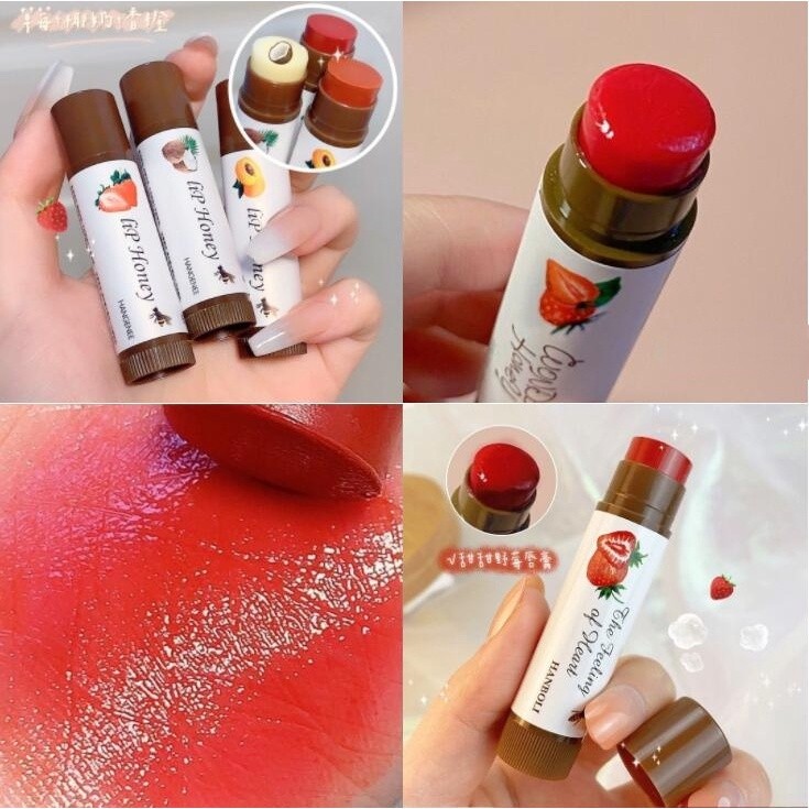 🔥HOT🔥Hanboli 🔥 ลิปบาล์ม กลิ่นผลไม้ ไม่ติดถ้วย ให้ความชุ่มชื้น ป้องกันการแตก ติดทนนาน เปลี่ยนสีได้ สําหรับผู้หญิง