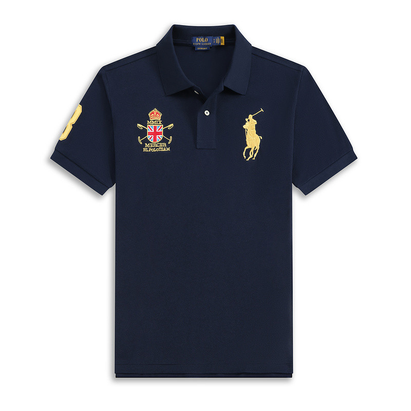 Ralph Lauren เสื้อโปโลผู้ชายฤดูร้อนแขนสั้น ทำมาจากผ้าฝ้ายสำหรับธุรกิจระดับไฮเอนด์