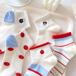 SY SHOP899 ถุงเท้าข้อสั้น (5ลาย/10คู่) ถุงเท้าแฟชั่นเกาหลี เ…