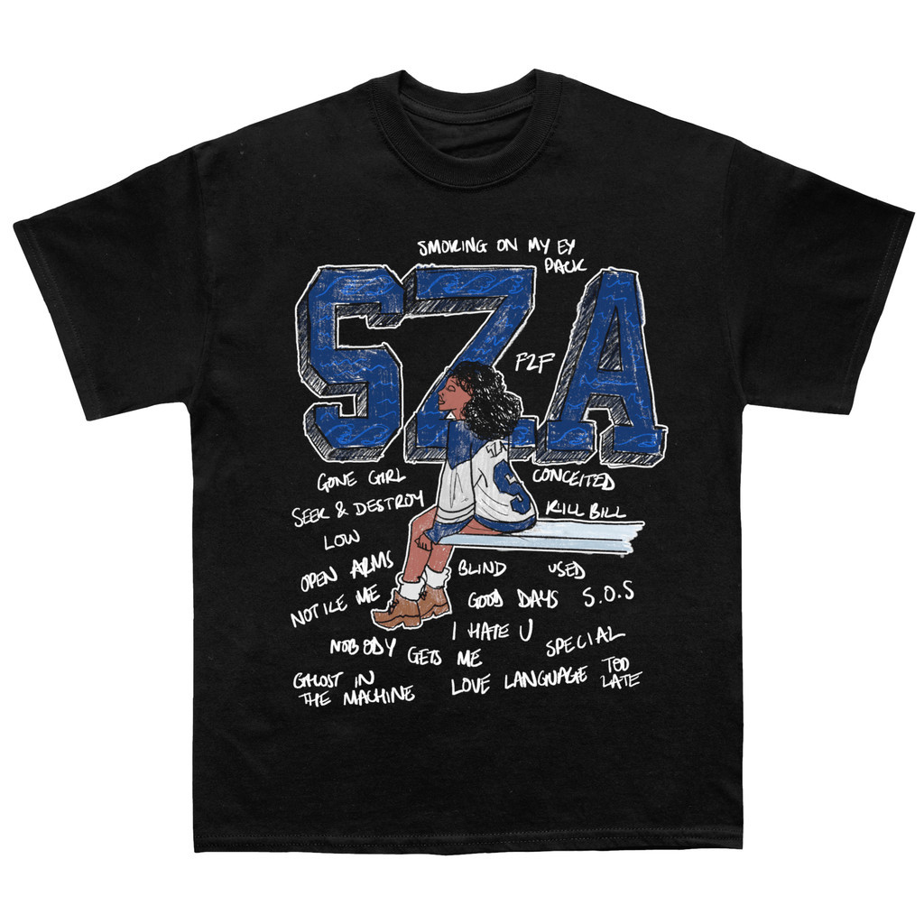 เสื้อยืด Sza S.O.S Sketchbook ผ้าคอตตอน ผู้ชาย เสื้อยืดคอกลม
