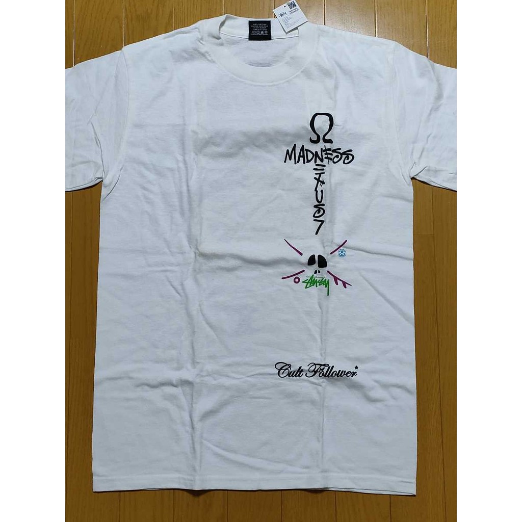 Stussis ผู้ชายและผู้หญิง Mercari Nexus 7 ผ้าฝ้ายพิมพ์แขนสั้น T