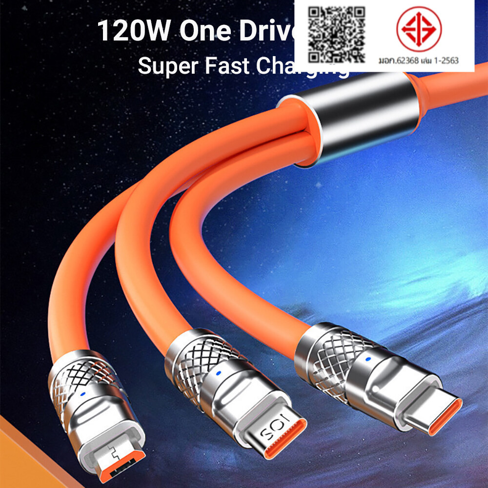 ผลิตภัณฑ์ใหม่ โปรโมชั่นใหญ่ 3 in 1 สายชาร์จ Type C IOS Micro 1m อเนกประสงค์ Type-C