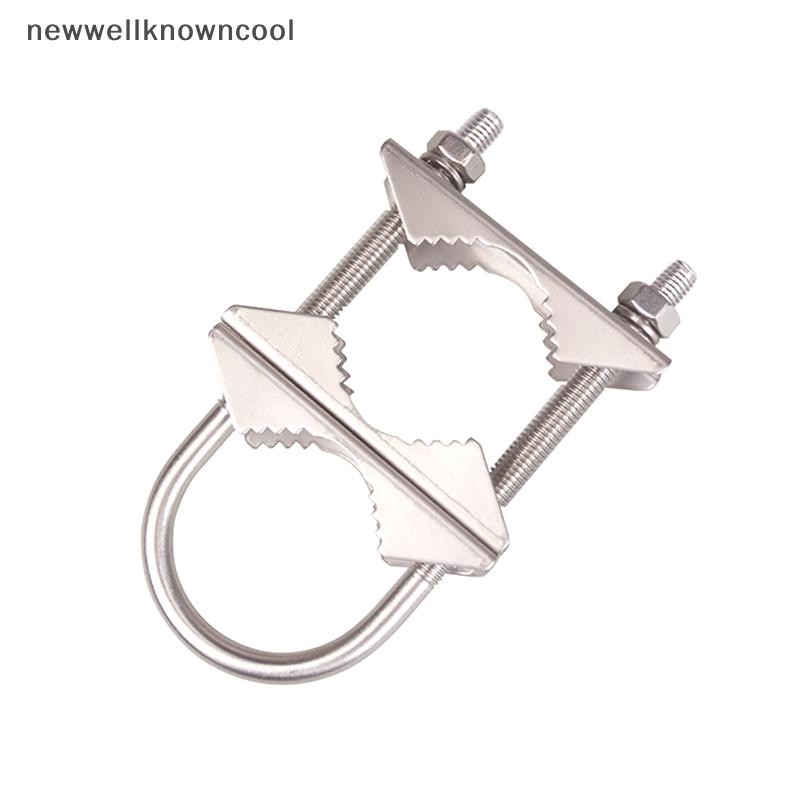 Newwellknowncool M6 U Bolts ฮาร์ดแวร์ติดตั้ง Heavy Duty Anti-Rust Mast Clamp V Block Mount Kit สําหรับนอกเสาอากาศบ้าน AAD