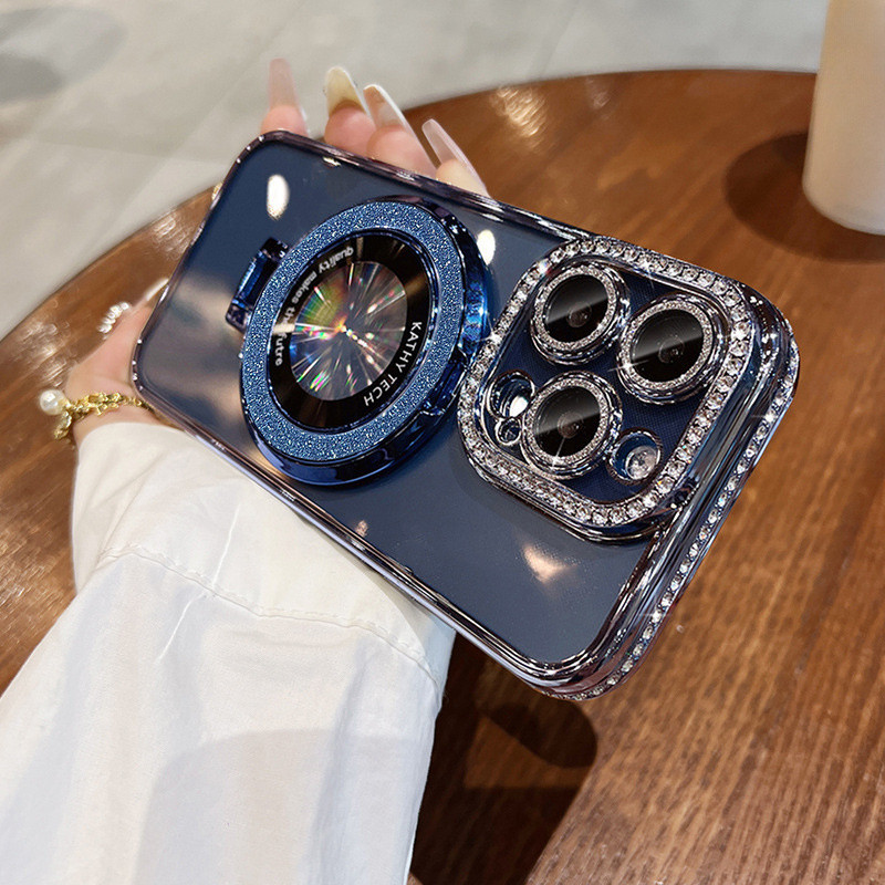 แม่เหล็กแวววาวด้วยไฟฟ้าหรูหราพร้อมเคสที่ใส่สําหรับสุภาพสตรี เหมาะสําหรับ ไอโฟน 11 12 13 14 15 16 มือโปร สูงสุด 16บวก ราคา ถูกที่สุด ดีลบีเคเค แกลเลอรีภาพที่ 6