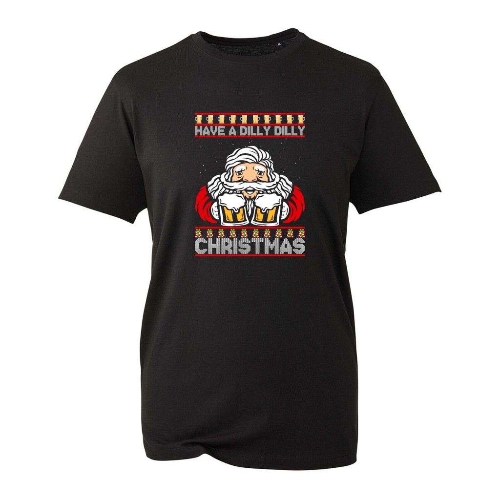 มี A Dilly Dilly Christmas เสื้อยืด Santa Claus ตลกน่าเกลียด Xmas ของขวัญ Unisex Top