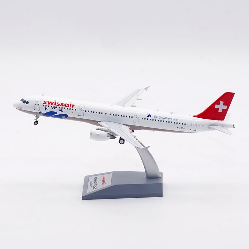 B-Models 1: 200 Swiss Airlines Airbus A321 HB-IOH วัสดุโลหะผสมเครื่องบินรุ่น