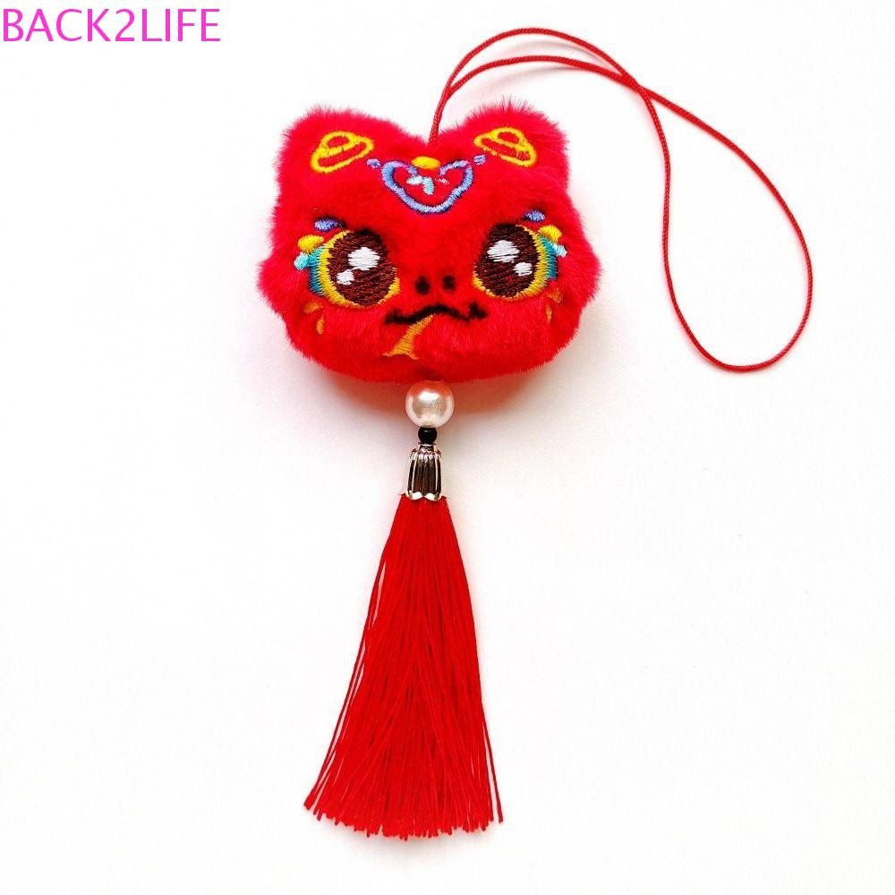 Back2life Lion Dance Tassels จี้, การ์ตูนสไตล์จีน 2025 ปีใหม่ Zodiac ตุ๊กตาตุ๊กตา, น่ารัก Lucky Red แบบดั้งเดิมงู Mascot Plushies ตุ๊กตาเด็ก