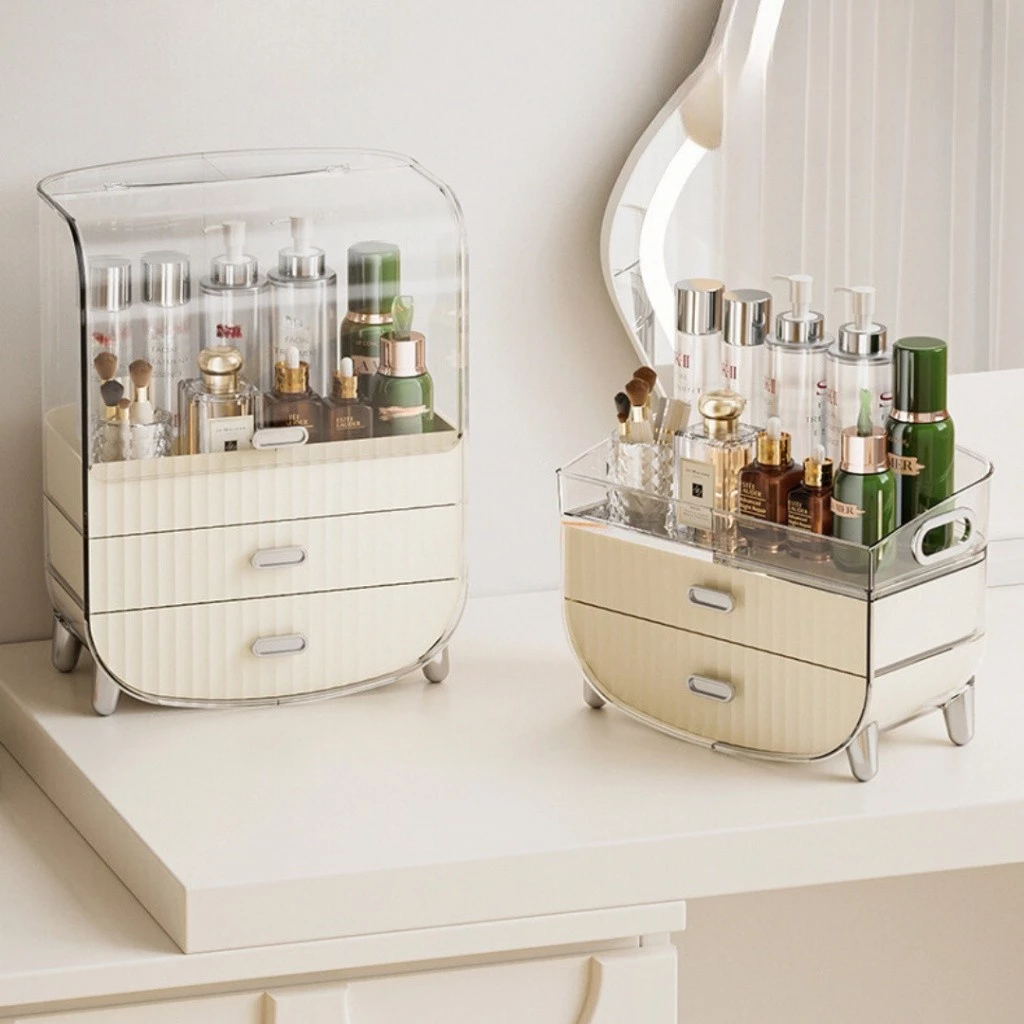 ชั้นวางเครื่องสำอาง กล่องเก็บสกินแคร์ cosmetic box มีให้เลือก 2 ขนาด หลายชั้น, กันฝุ่น, กันน้ำ thumbnail 4