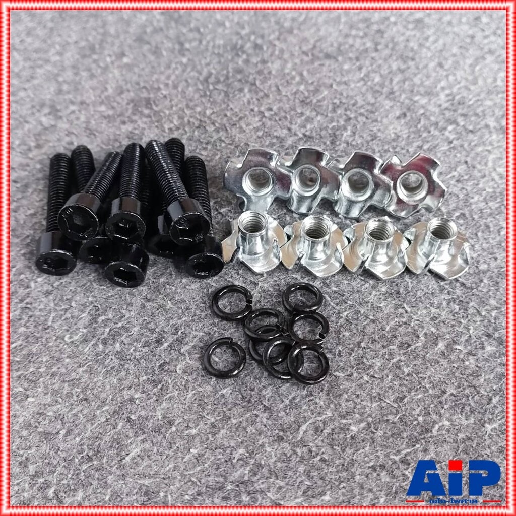 ถุง8ชุด น๊อตหัวหกเหลี่ยม 30mm พร้อม T-NUT M6 น็อตยึดลำโพง สกรู น็อตยึดร่อง น็อตสำหรับตู้ลำโพง เอไอ-ไพศาล