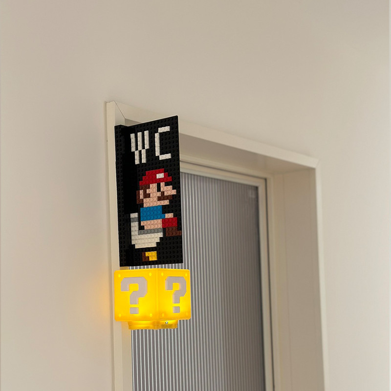 โลโก้ diy Princess House Number wc ไฟแสดงสถานะเครื่องหมายคําถาม Light Building Block House Number ไม่มีการเจาะ Entry House