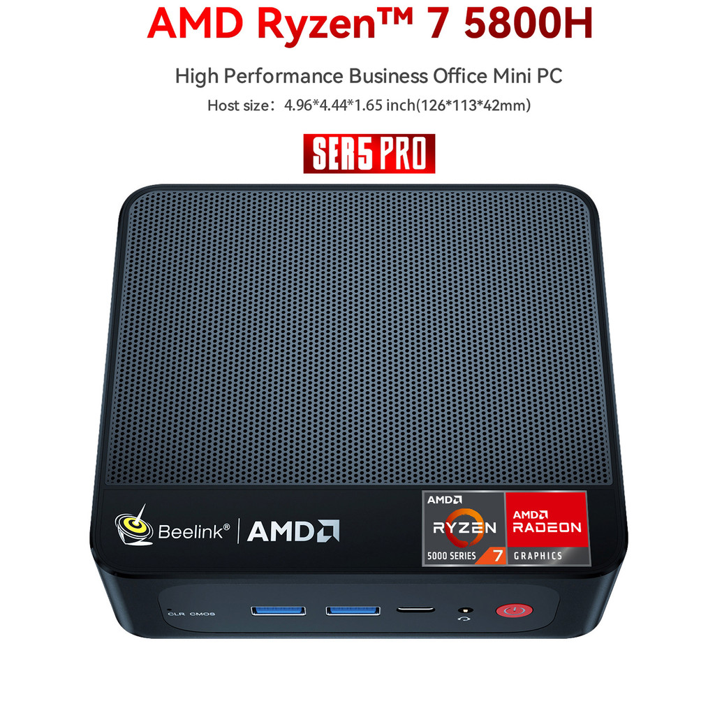Beelink SER Series SER8 AMD Ryzen7 SER5 Pro R7-5800H มินิพีซีสําหรับเล่นเกมประสิทธิภาพสูง